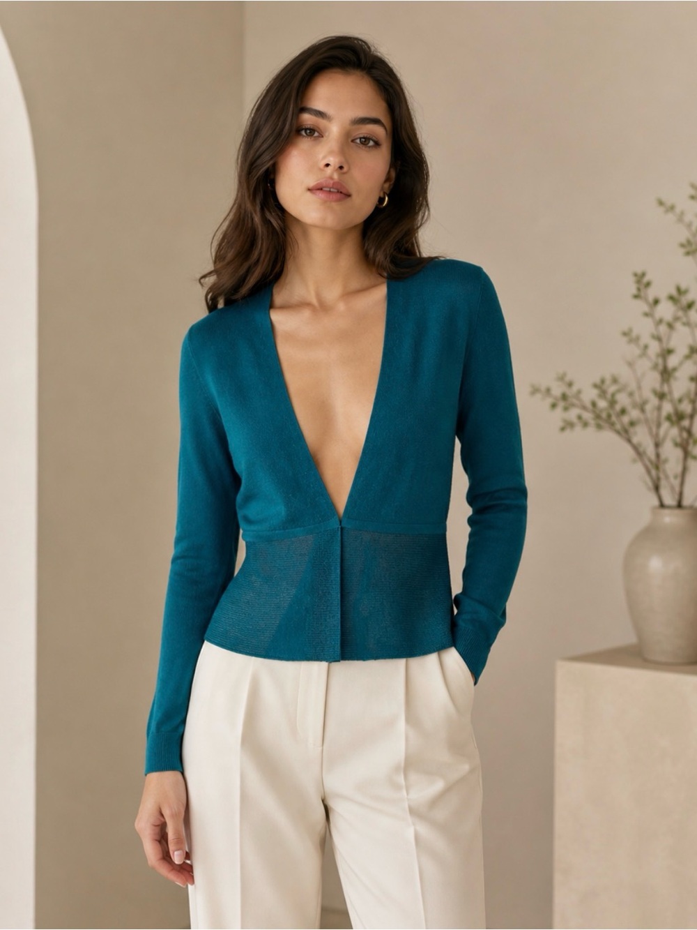 NWT HUGO BOSS Blue Clasp Cardigan Merino Sweater Medium